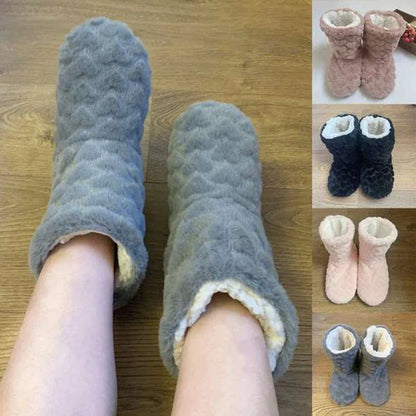 Winter Women Slippers Shoes Winter Couple Floor Socks Adult Non-Slip Thickening Velvet Indoor Dance High-Tube Slippers
