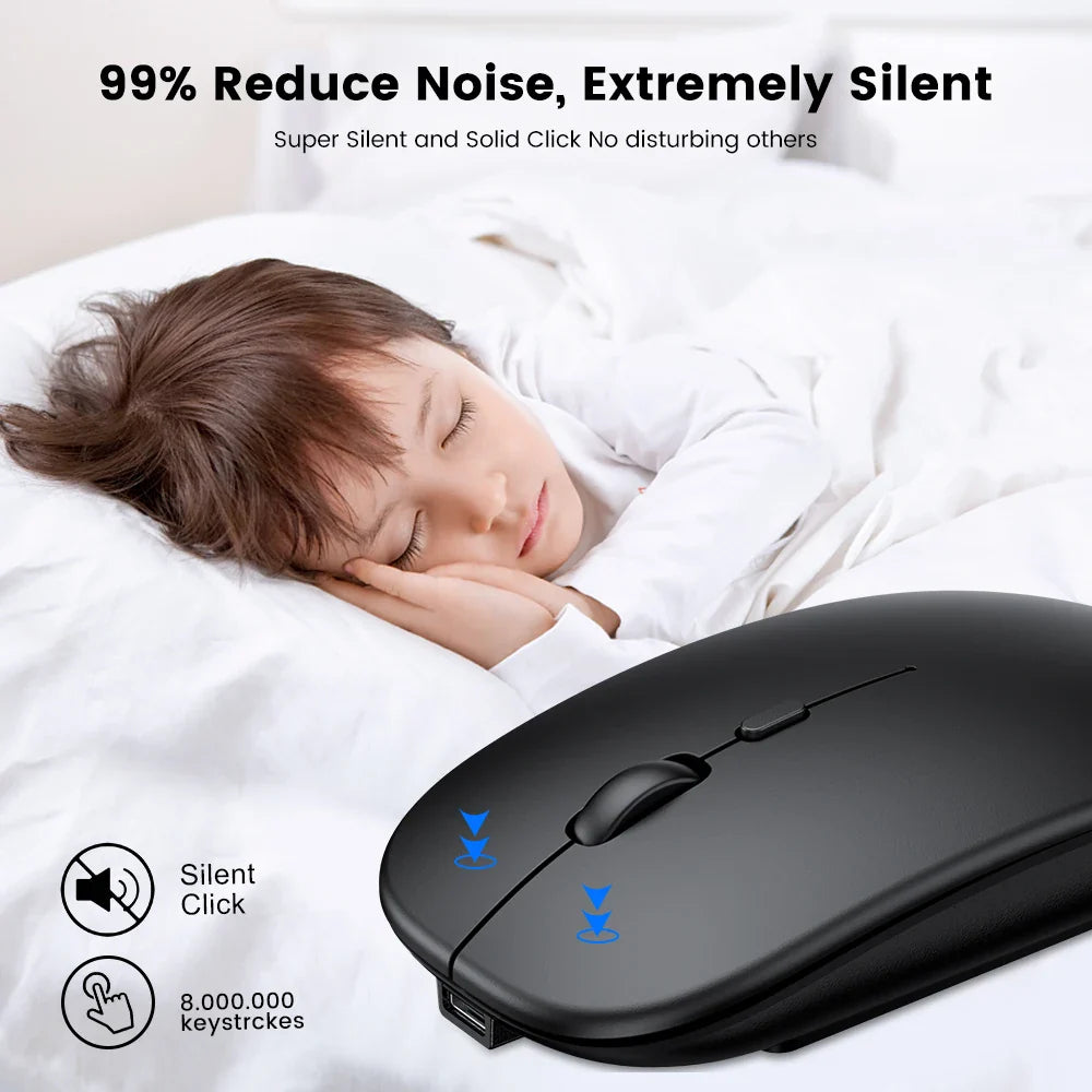 Rechargeable Wireless Mouse Bluetooth Mouse Computer  Ergonomic Mini Usb Mause 2.4Ghz Silent Macbook Optical Mice For Laptop Pc