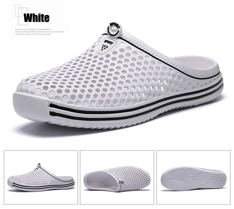 YRZL Men Summer Shoes Sandals Men's Holes Sandals Hollow Breathable Flip Flops Clogs Shoes Fashion Beach Slippers Big Size 45