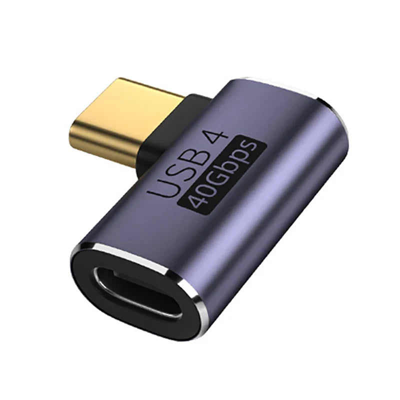 NNBILI USB Type-C Adapter For Macbook 90 Degree Quick Charge Converter Male To Female 100W 5A 40gbps PD Data Transfer 8K60HZ ﻿ ﻿