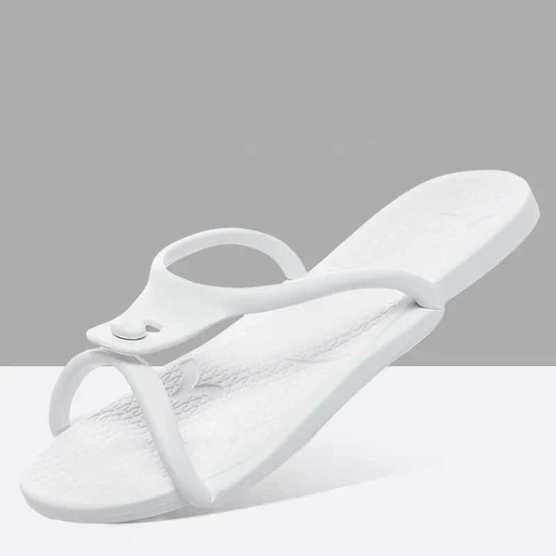 Folding Slippers Trip Travel Portable Slides Women Men Light Home Hotel Salon Homestay Guest Use Sandals Bathing Beach Shoes