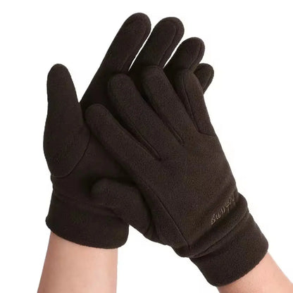 Mens Winter Gloves Thicken Thermal Warm Fleece Full Finger Gloves Cold Resistance Windproof Outdoor Skiing Cycling Mittens Women