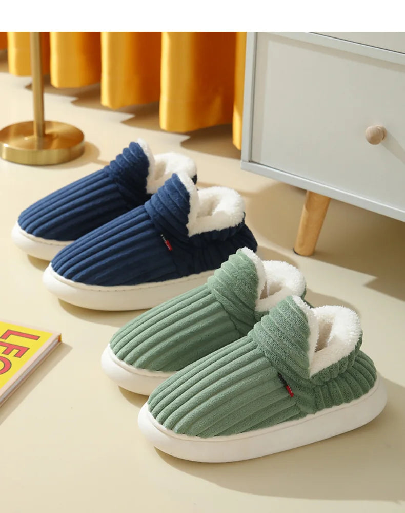 Litfun New Fur Slippers For Women Men Winter Furry Fashion Warm Ankles Plush Cozy Slides For Home Indoor Soft Sole Cotton Shoes