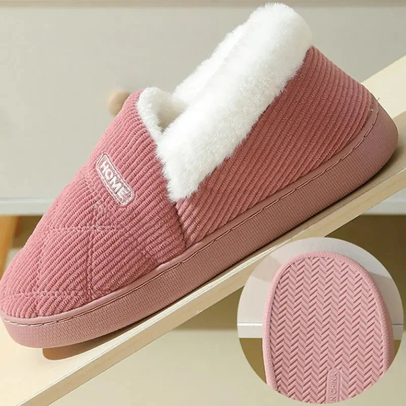 Eyriphy Winter Warm Plush Slippers Women Comfort Warm Cotton Shoes Soft Sole Indoor Outdoor Bedroom Slides Female Lovely Slipper