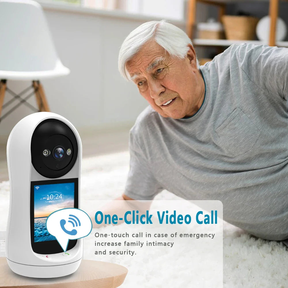 4MP 2K PTZ Wifi Camera Video Call with 2.8 Inch IPS Screen Baby Cry Sound Detection Security IP Camera 3MP Baby Monitor iCSee