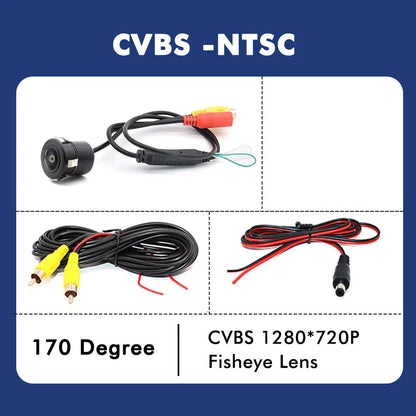 Smartour AHD 1080P Car Rear View Camera Universal Punching 18.5MM CCD 180 Degree HD Night Vision Reversing Parking Camera