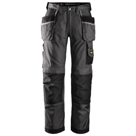 Snickers 3212 Craftsmen Holster Pocket Trousers, DuraTwill Muted Black/Black 36" Waist 28" Leg - Snickers Size: 200