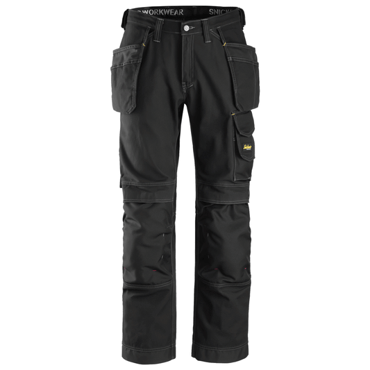 Snickers 3215 Craftsmen Holster Pocket Trousers, Comfort Cotton Black 33" Waist 32" Leg - Snickers Size 48