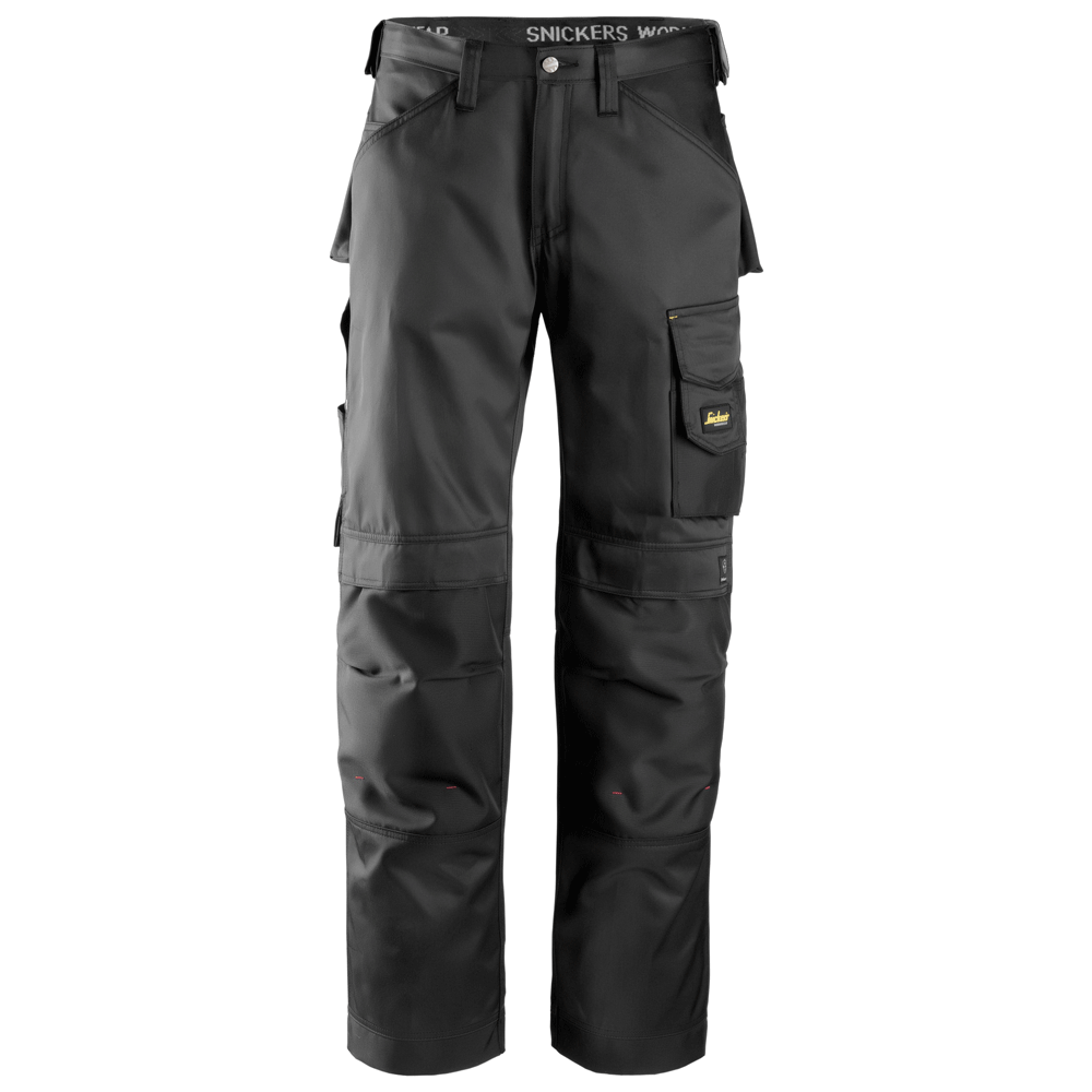 Snickers 3312 Craftsmen Trousers, DuraTwill Black 36" Waist - 32" Leg - Snickers Size 52