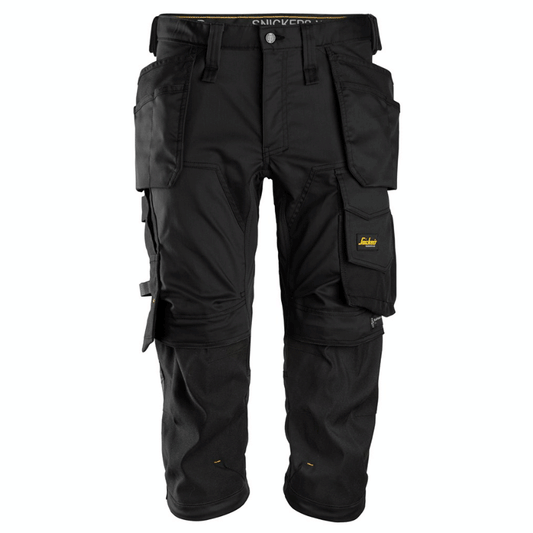 Snickers 6142 AllroundWork, Stretch Kneepad Holster Pockets Pirate Trousers Black 38" Waist, Snickers Size 54