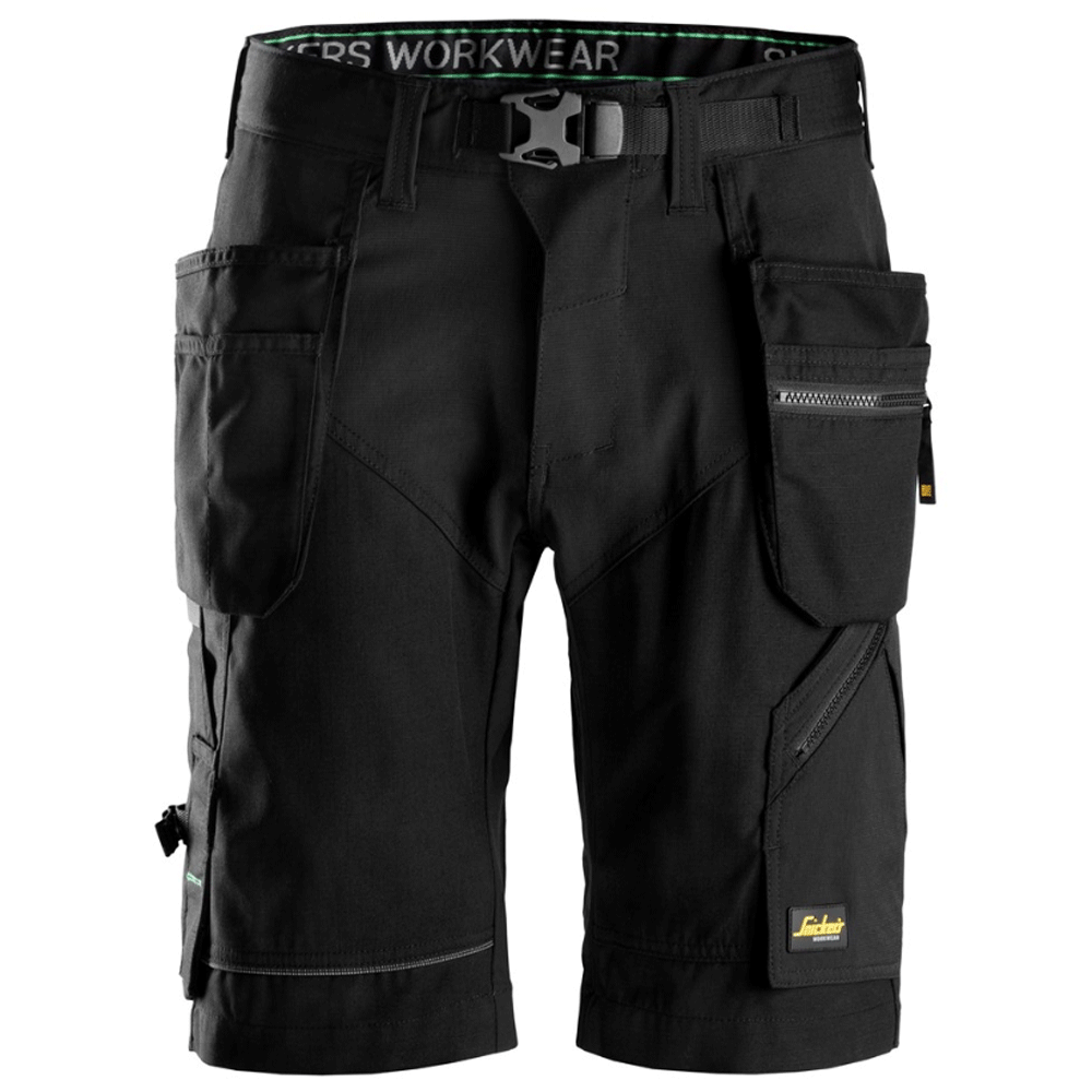 Snickers 6904 FlexiWork Holster Pocket Work Shorts Black 30" Waist Size / Snickers Size 44