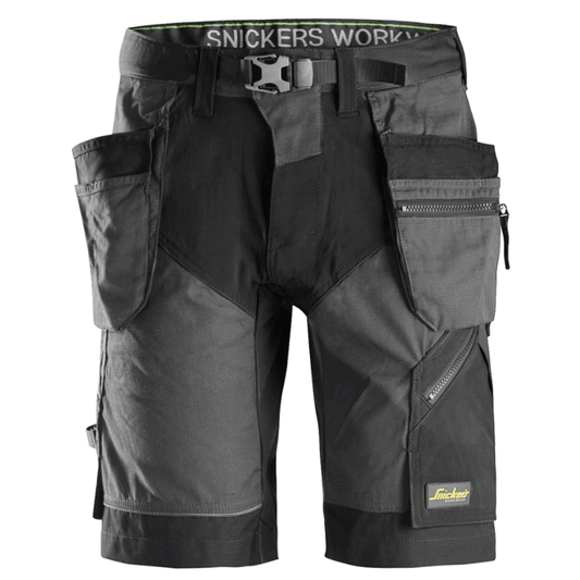 Snickers 6904 FlexiWork Holster Pocket Work Shorts Steel Grey 33" Waist - Snickers Size 48