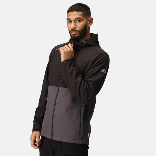 Regatta TRA707 Tactical Surrender Softshell Jacket Iron/Black 3XL