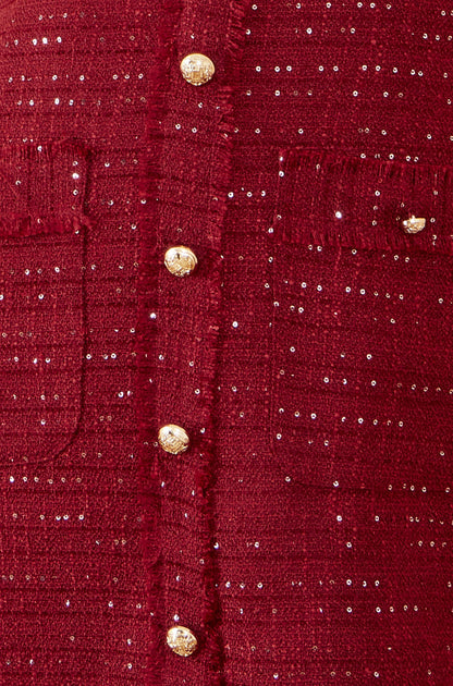 Yumi Burgundy Boucle Tunic Dress