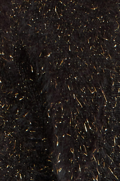 Yumi Black Metallic Fluffy Eyelash Bolero