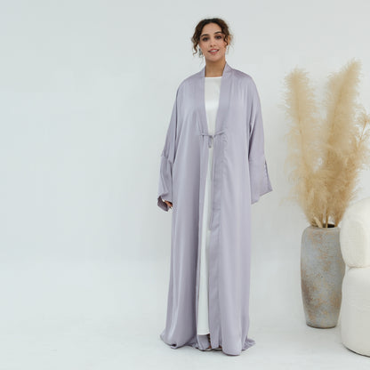 Plus-size Elegant Cardigan Solid-color Robe For The Middle East