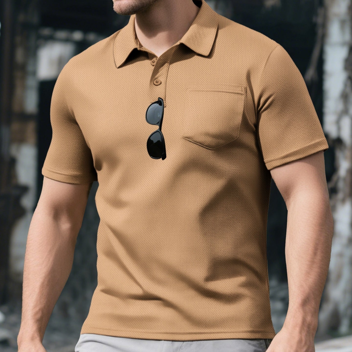 Men's Loose Short Sleeve Lapel Sport Casual