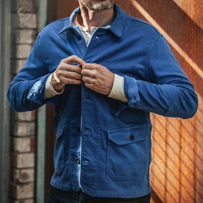 Spring Autumn Casual Stylish Slim-fit Mens Workwear Solid-color Lapel Jacket With Buttons