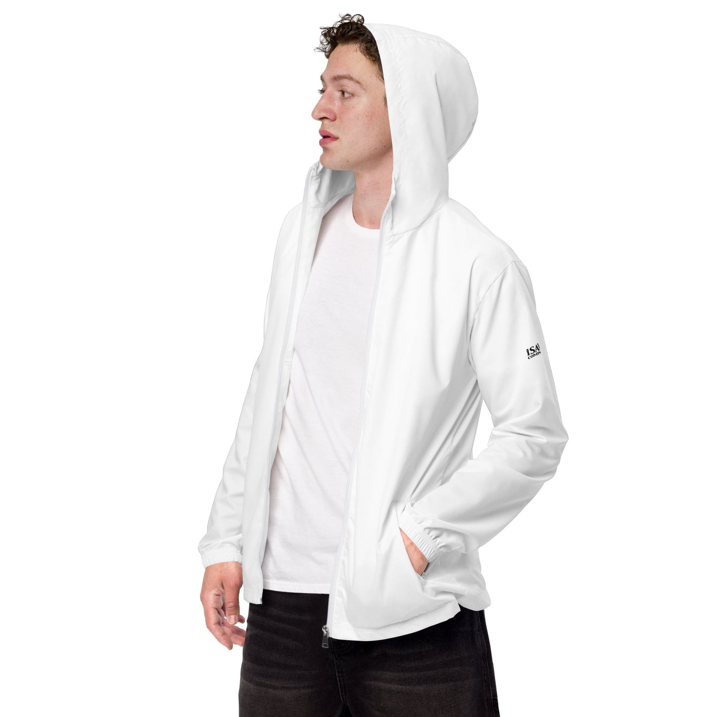 iSAW Mens White Windbreaker
