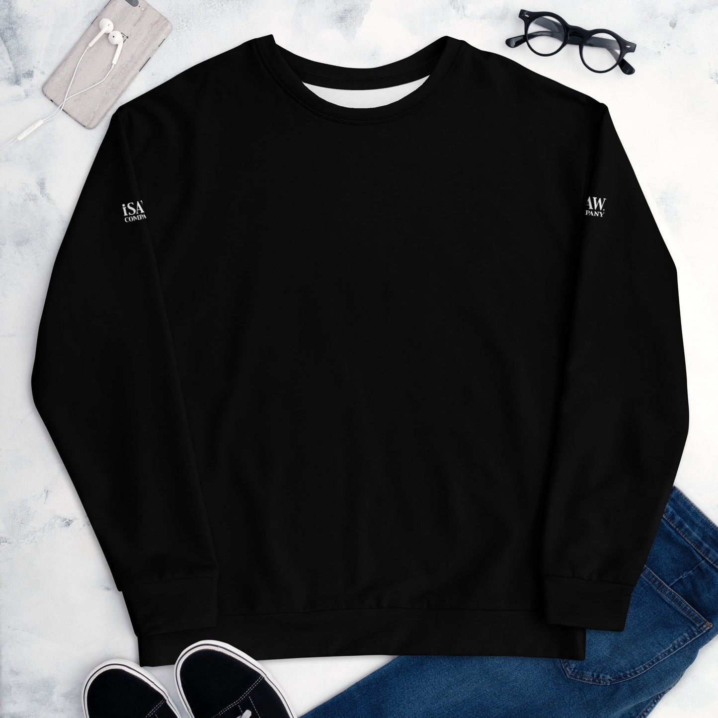 iSAW Unisex Black Sweatshirt