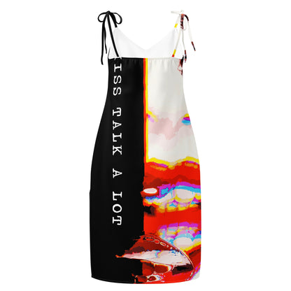 Miss Talk A Lot - Womens Tie-Strap Chiffon Slip Dress