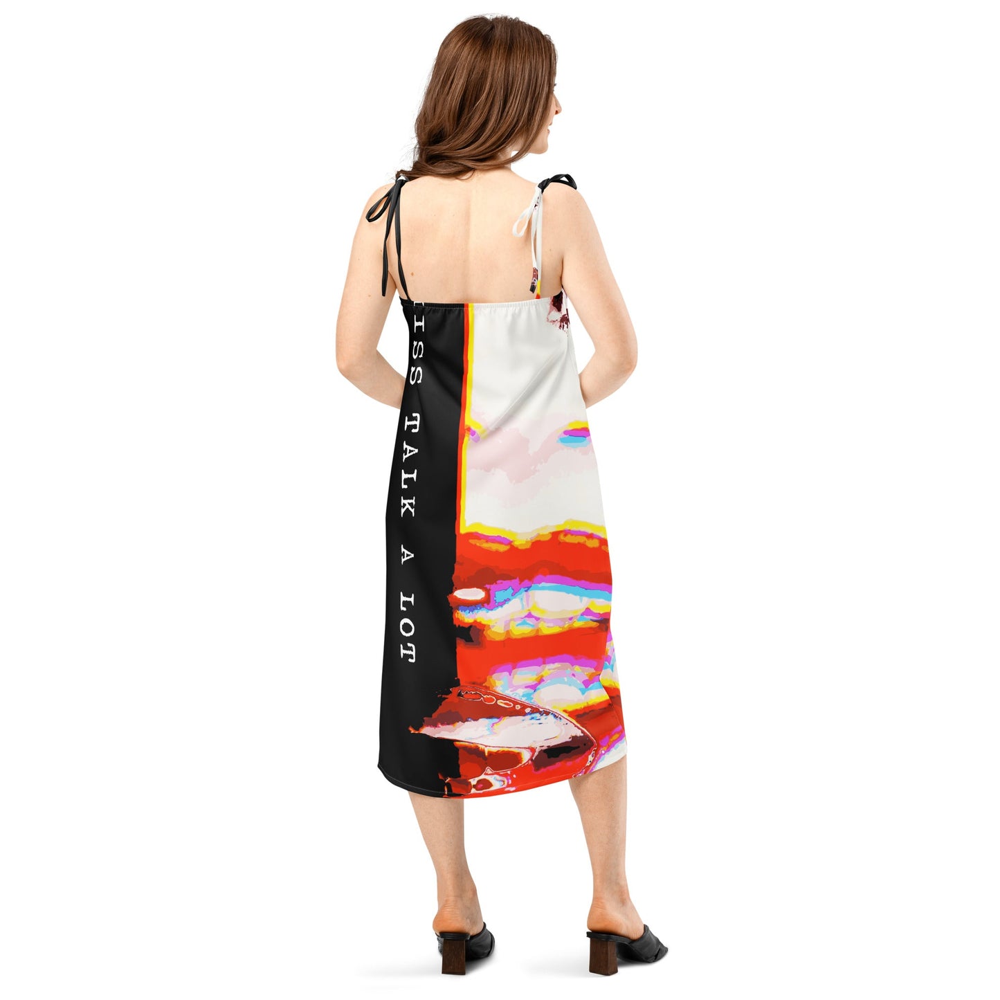 Miss Talk A Lot - Womens Tie-Strap Chiffon Slip Dress