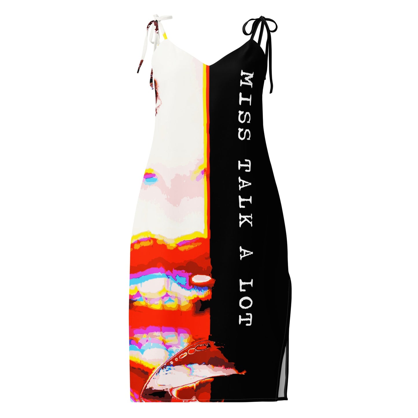 Miss Talk A Lot - Womens Tie-Strap Chiffon Slip Dress