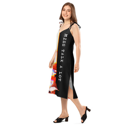 Miss Talk A Lot - Womens Tie-Strap Chiffon Slip Dress