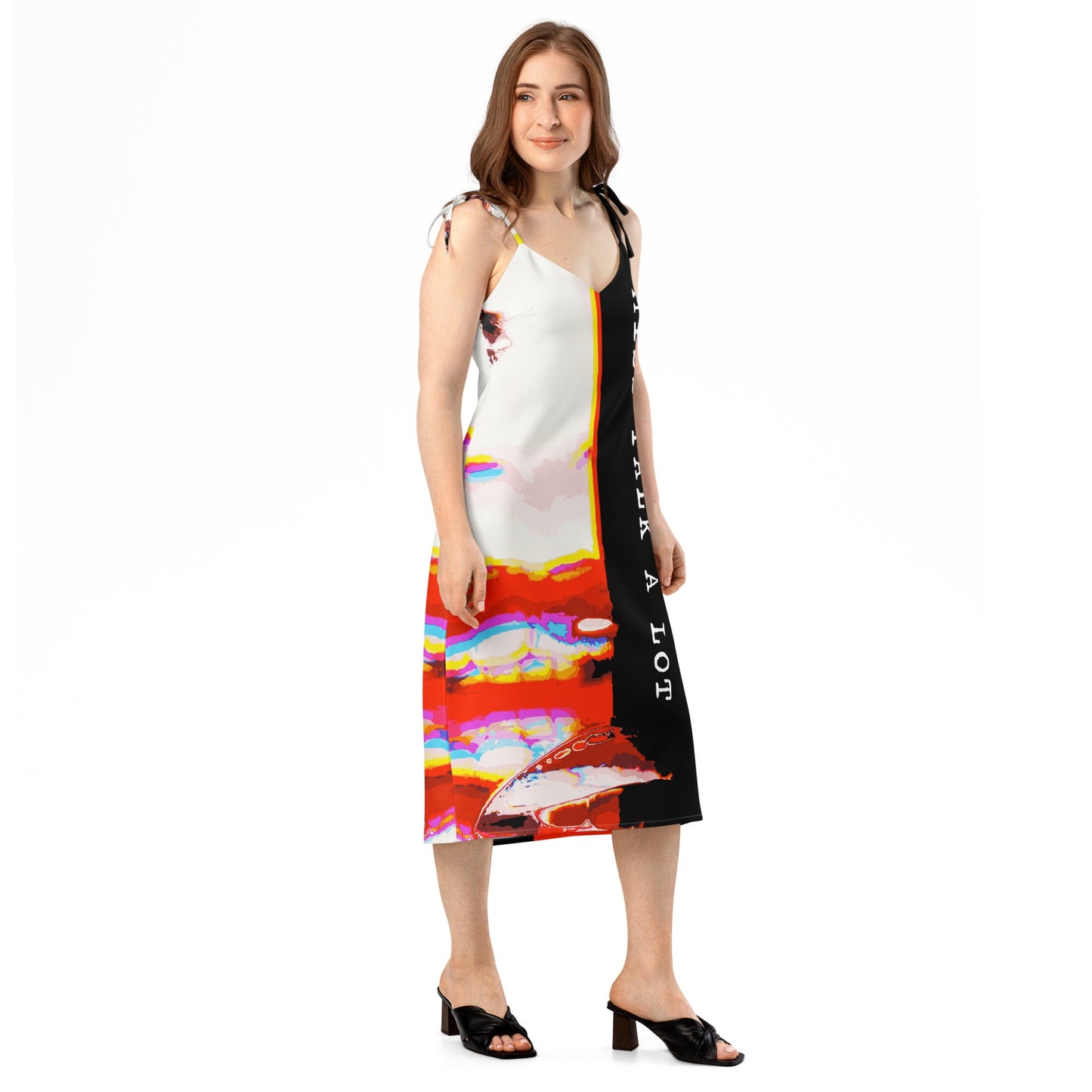 Miss Talk A Lot - Womens Tie-Strap Chiffon Slip Dress