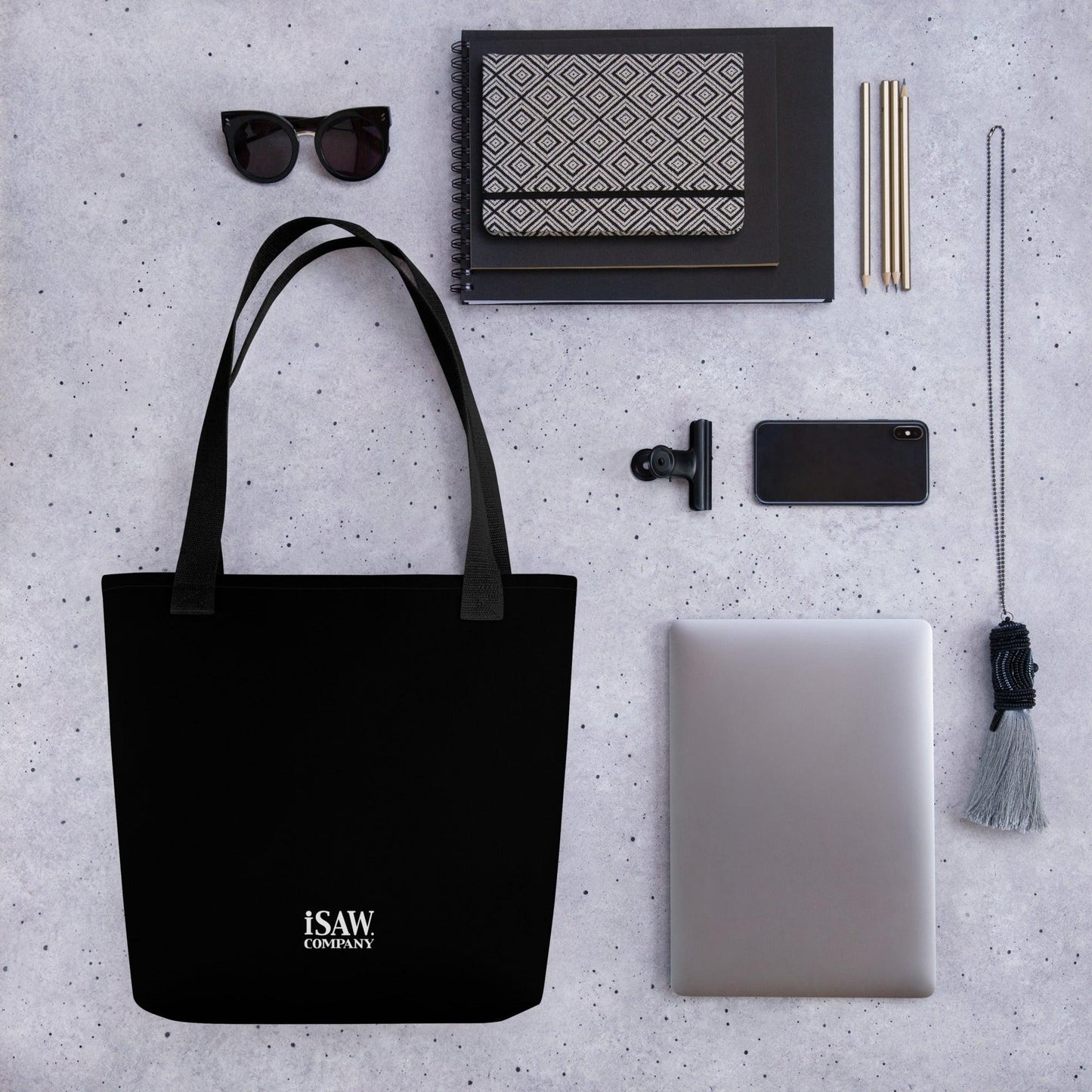 iSAW Black Tote Bag