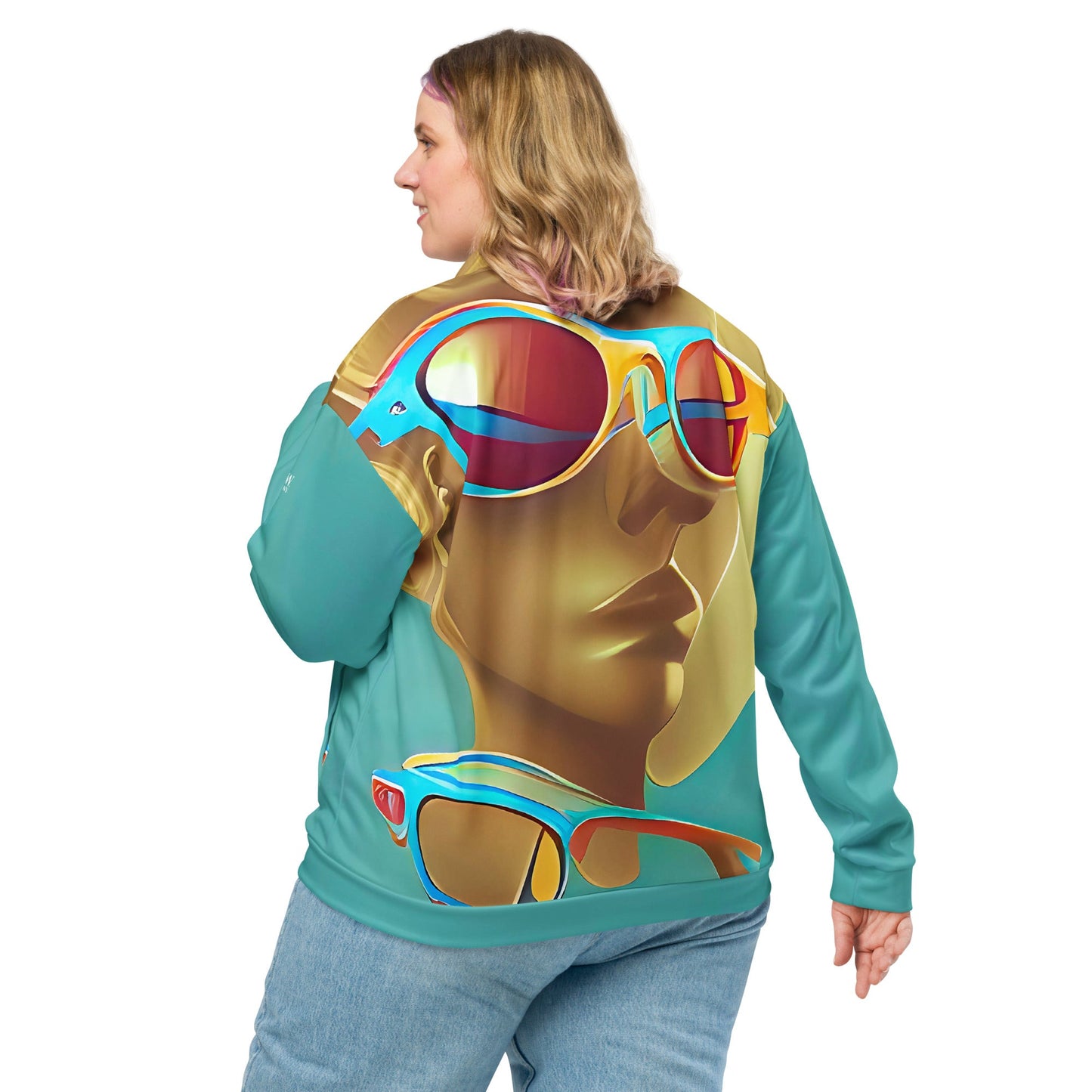 Retro Cool Blue - Womens Bomber Jacket