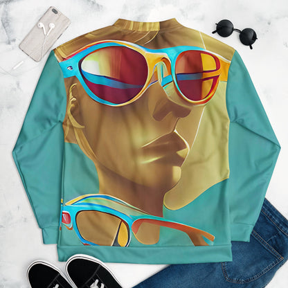 Retro Cool Blue - Womens Bomber Jacket