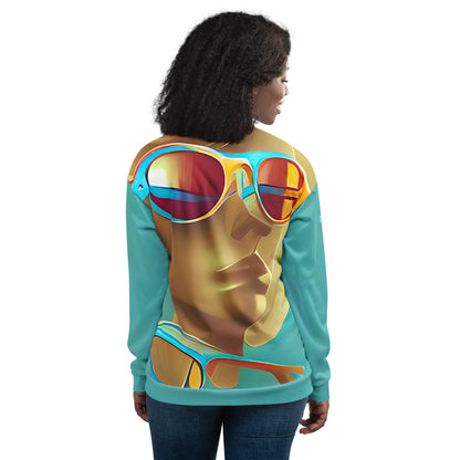 Retro Cool Blue - Womens Bomber Jacket