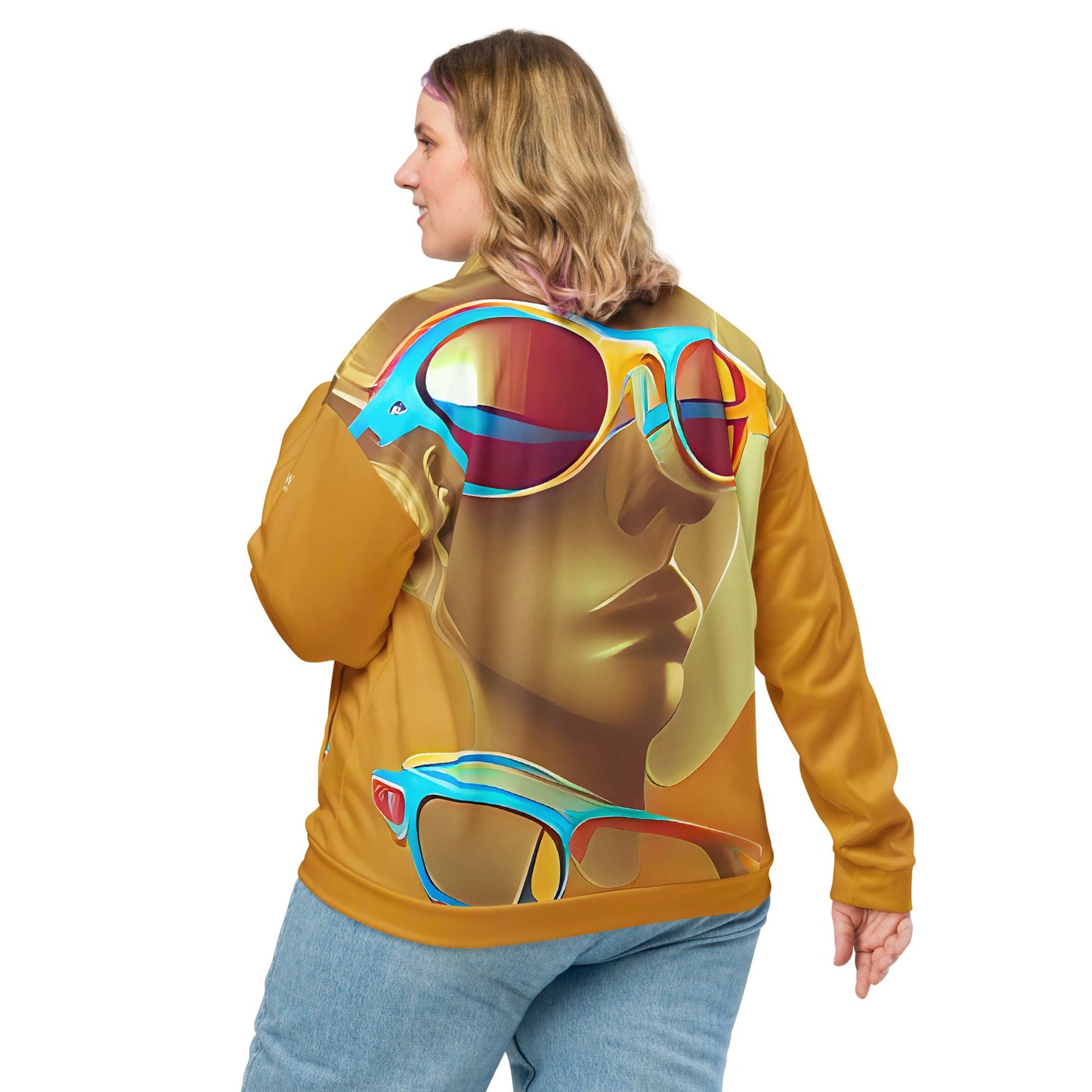 Retro Cool Orange - Womens Bomber Jacket