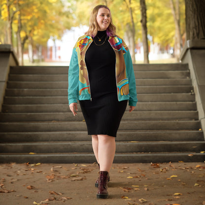 Retro Cool Blue - Womens Bomber Jacket