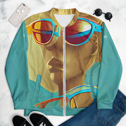 Retro Cool Blue - Womens Bomber Jacket