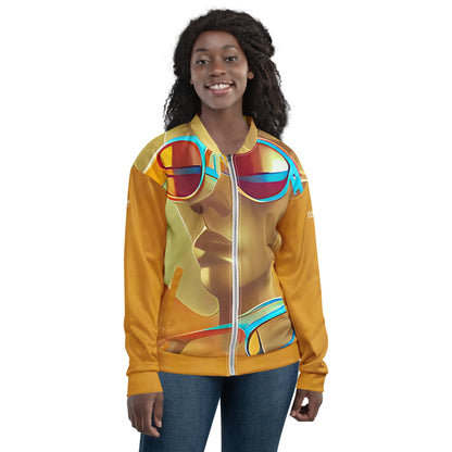 Retro Cool Orange - Womens Bomber Jacket