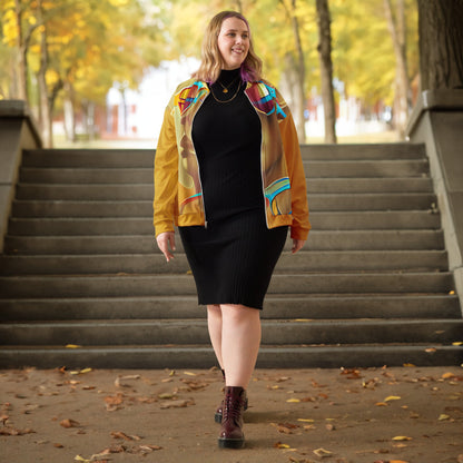 Retro Cool Orange - Womens Bomber Jacket