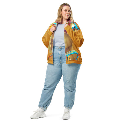 Retro Cool Orange - Womens Bomber Jacket