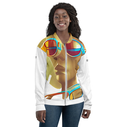 Retro Cool White - Womens Bomber Jacket