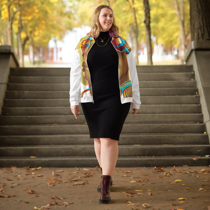 Retro Cool White - Womens Bomber Jacket