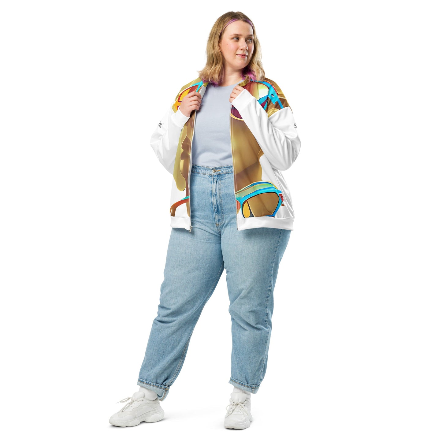 Retro Cool White - Womens Bomber Jacket