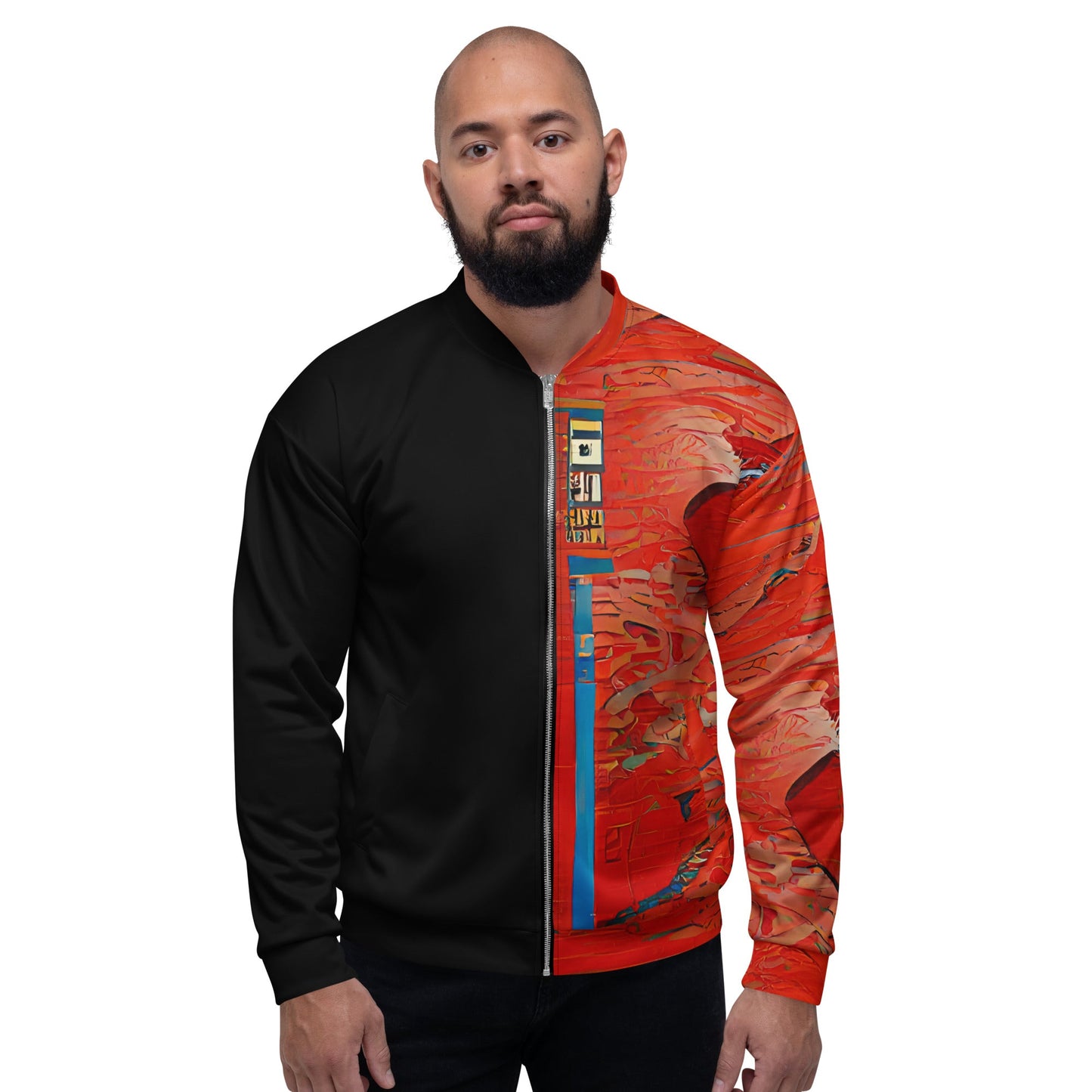 Half Black Half Hónghǎi - Unisex Bomber Jacket