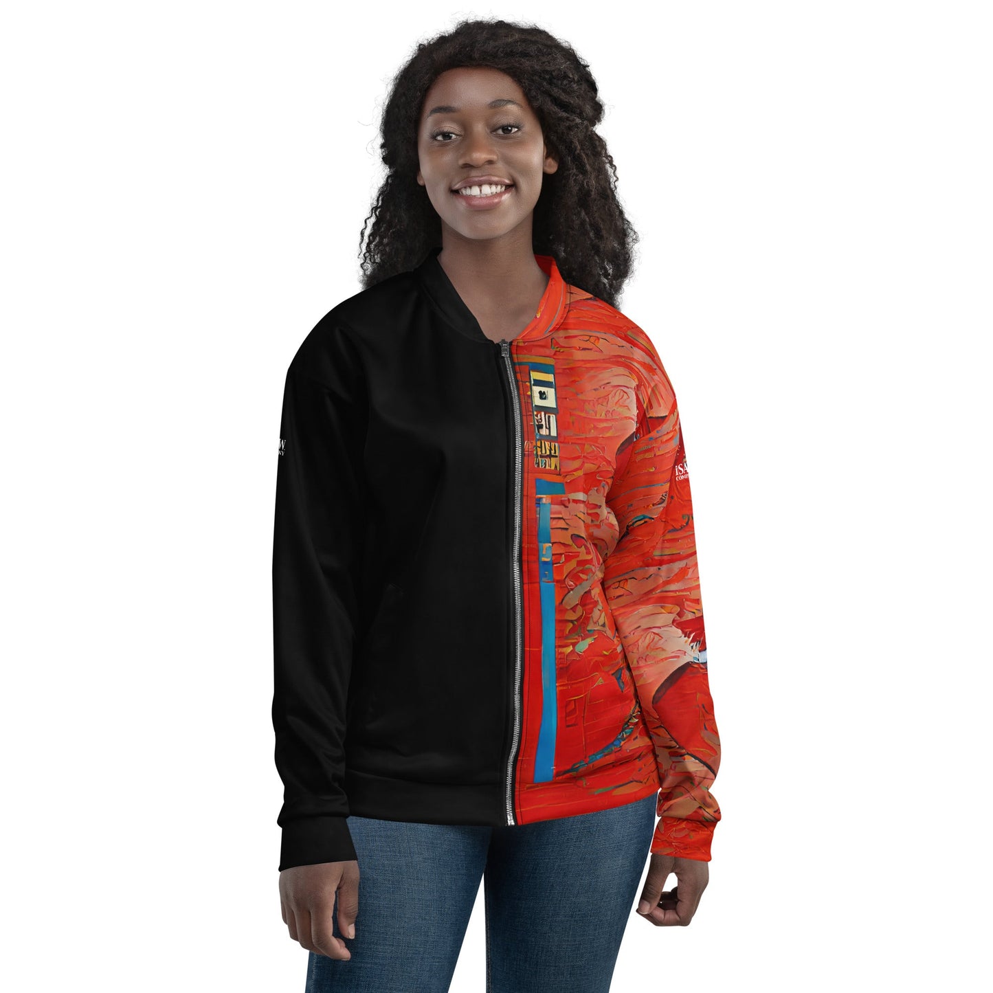 Half Black Half Hónghǎi - Unisex Bomber Jacket