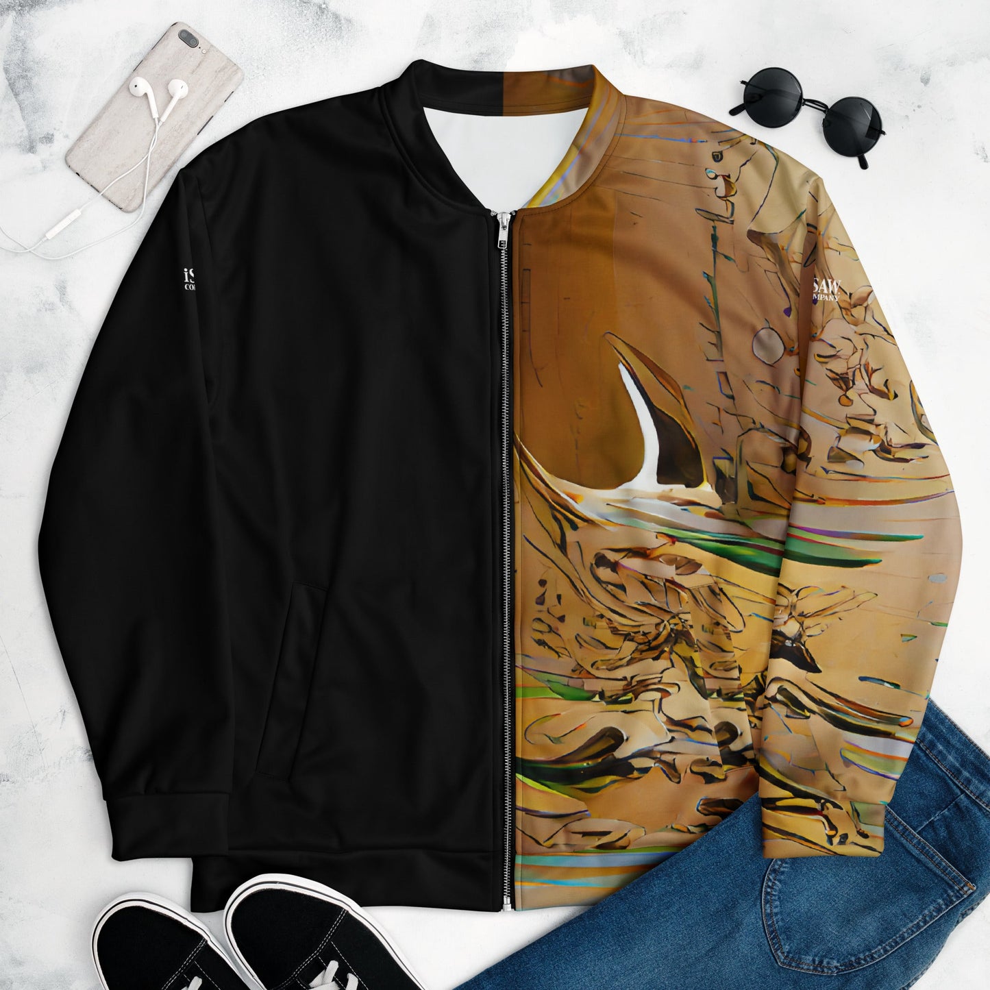 Half Black Half Gāolàng - Unisex Bomber Jacket