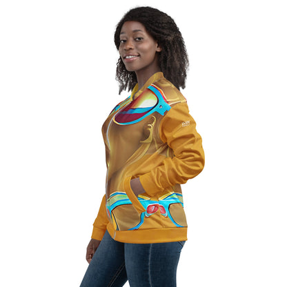 Retro Cool Orange - Womens Bomber Jacket