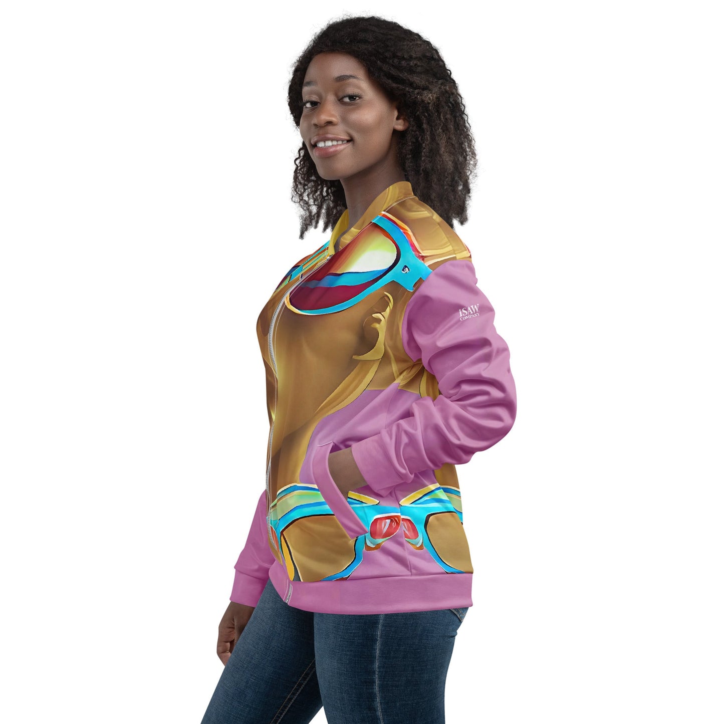 Retro Cool Pink - Womens Bomber Jacket