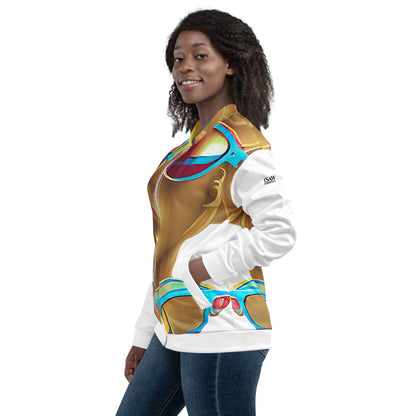 Retro Cool White - Womens Bomber Jacket