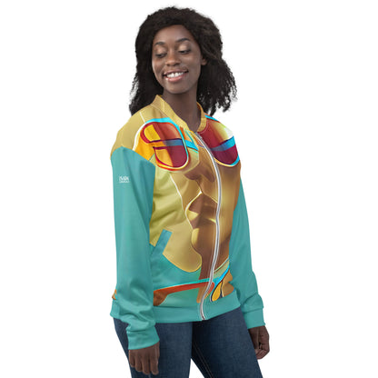 Retro Cool Blue - Womens Bomber Jacket