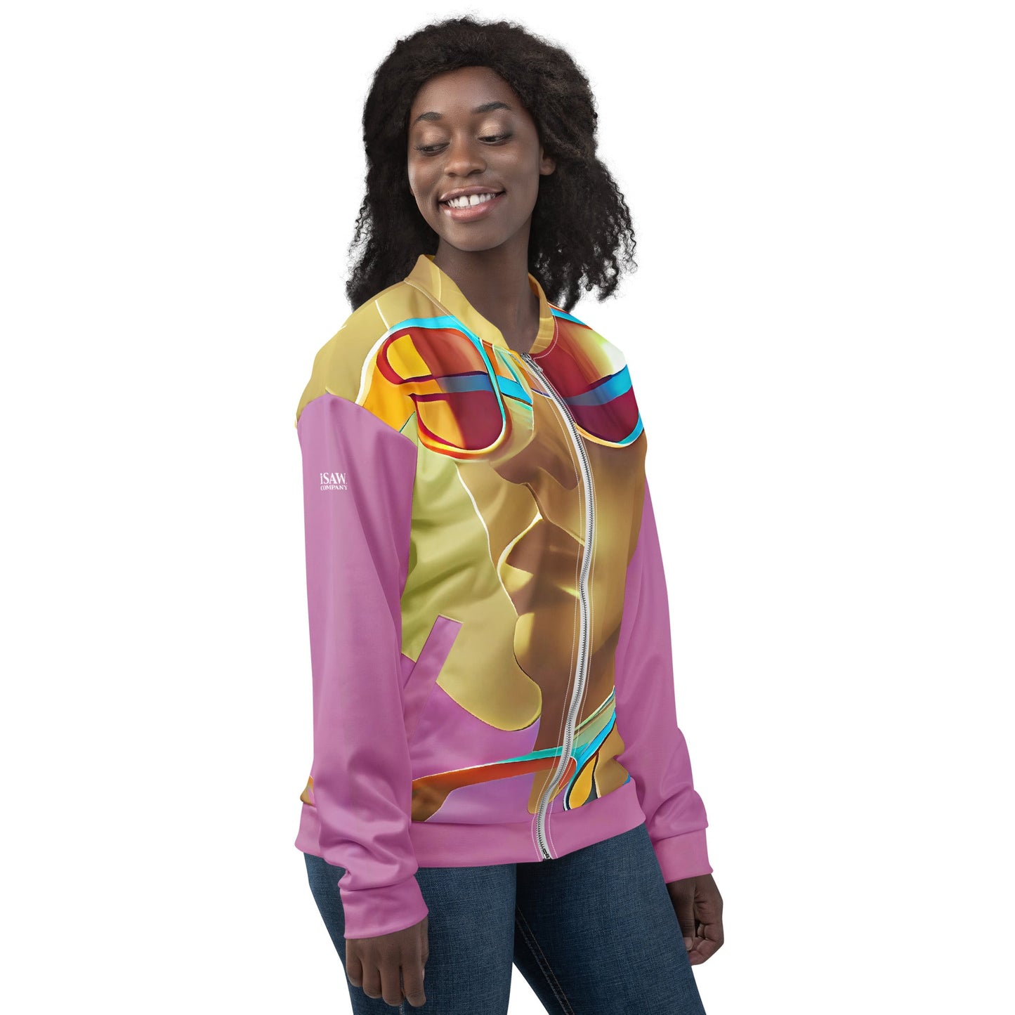 Retro Cool Pink - Womens Bomber Jacket